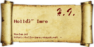Holló Imre névjegykártya
